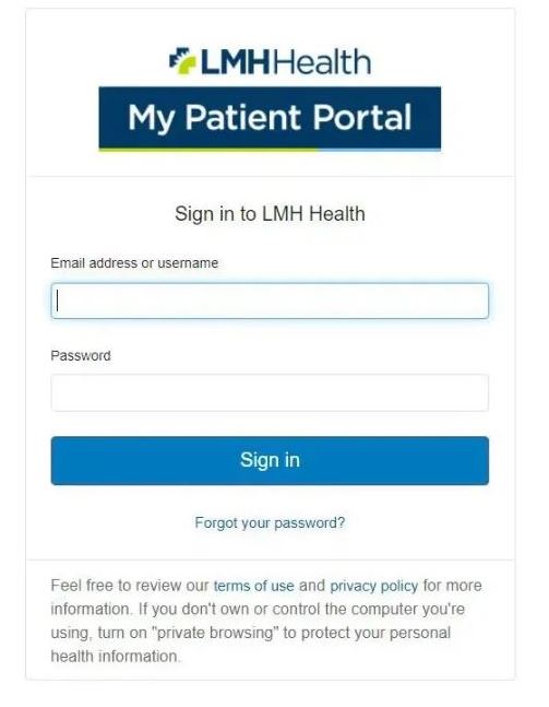 LMH Patient Portal Login