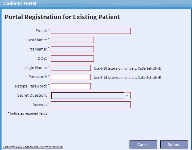 Exer Patient Portal Login