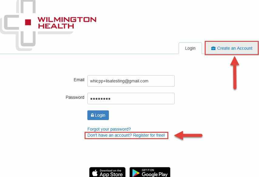 Wilmington Health Patient Portal Register